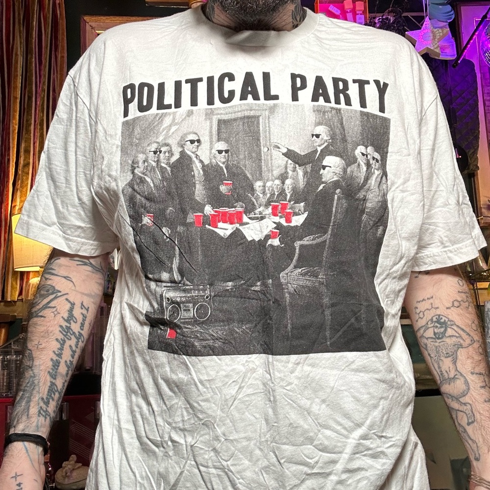 Riot Society Political Party Graphic Tee - White